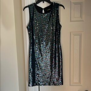 Crystal Doll Black and Silver Sequin Mini Dress